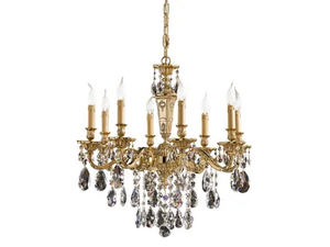 BORIS 098/8-SH/G - French Gold chandelier with Schoeler _ Possoni Illuminazione